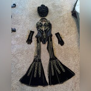 Black and Gold Beaded Costume Set